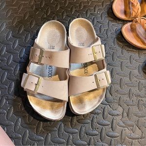 Light gray Birkenstocks